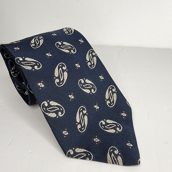 CHRISTIAN DIOR  Blue Silk Tie. - Picture 7 of 7